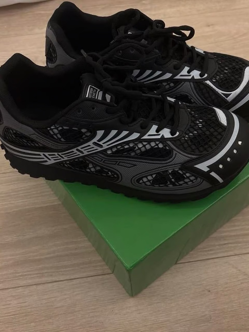 Bottega Veneta Black and Gray Men's Sneakers